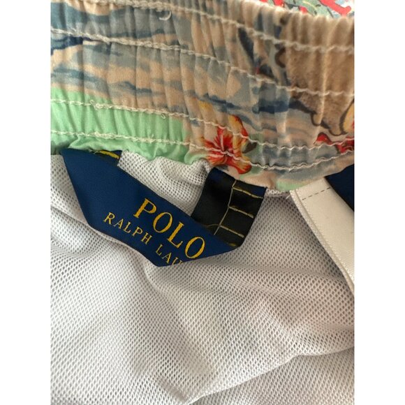 Polo Ralph Lauren Hawaiian Print Swim Trunks size 2XL Tall surf luau Y2K - Picture 4 of 6
